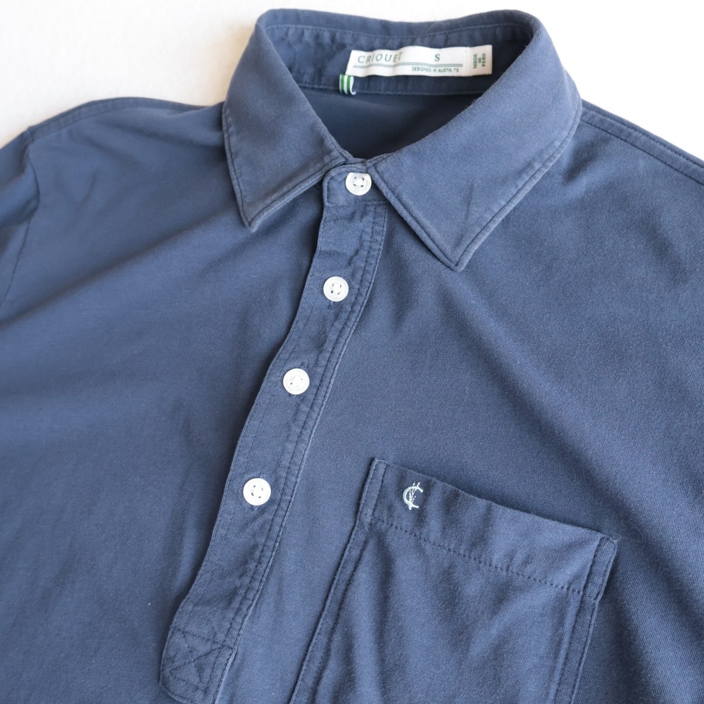CRIQUET Short Sleeved Navy Blue Stretch Performance Polo Shirt Men's Small